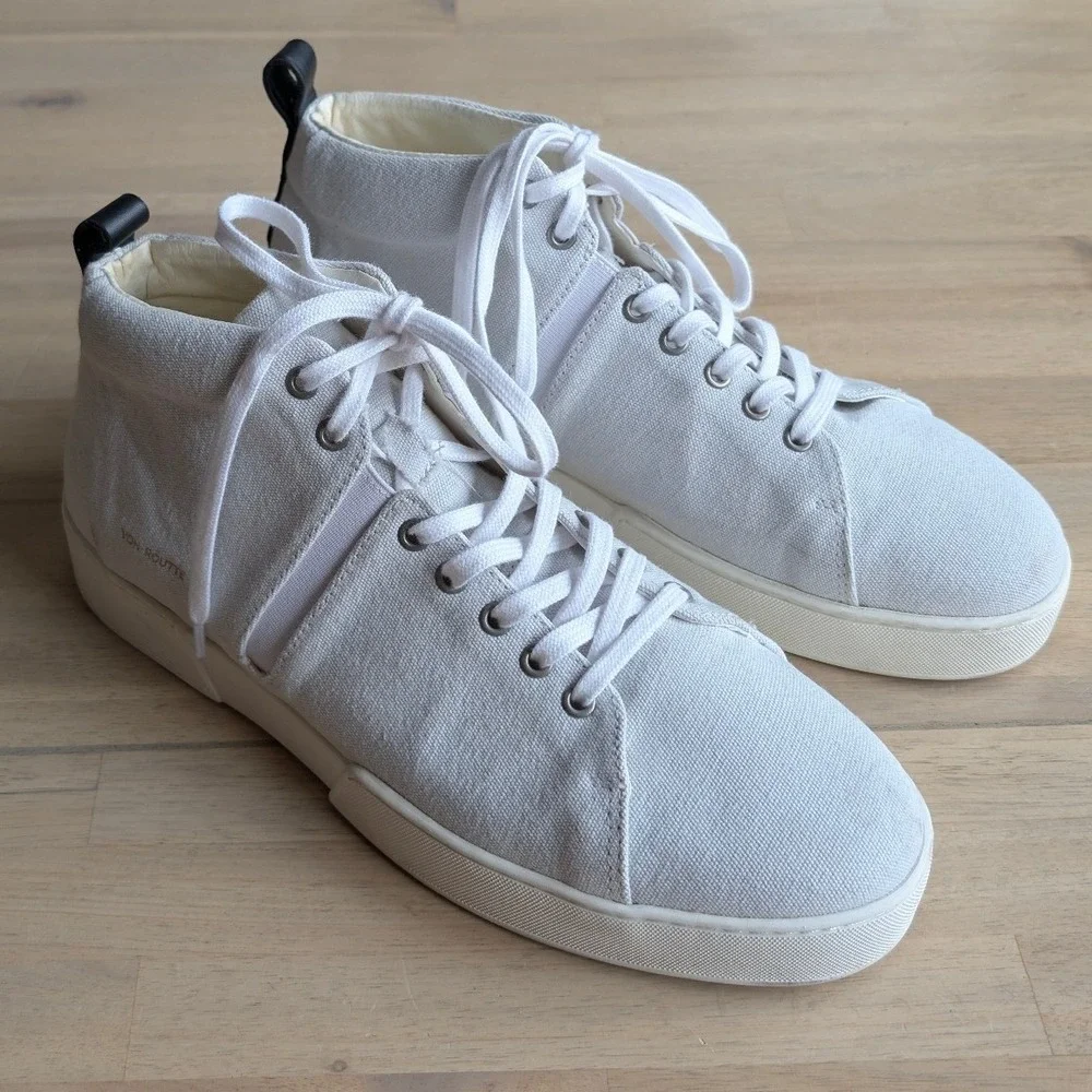 Von-Routte Lyon Mid Top Canvas Sneakers Off White‎ Mens Shoes Size 41 (US 8)